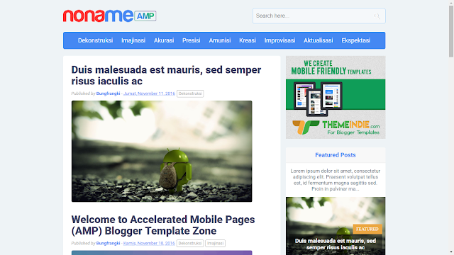 Noname AMP Responsive Free Blogger Template